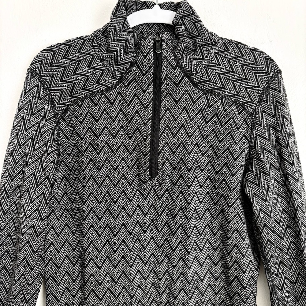 Smartwool 1/4 Zip 100% Merino Wool Patterned Activewear Baselayer Gorpcore Sz S